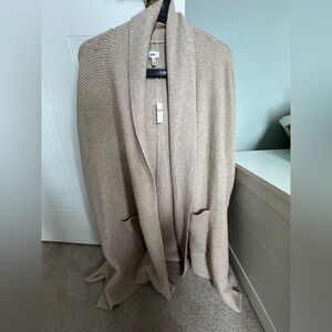 Aerie Beige Open-Front Cardigan